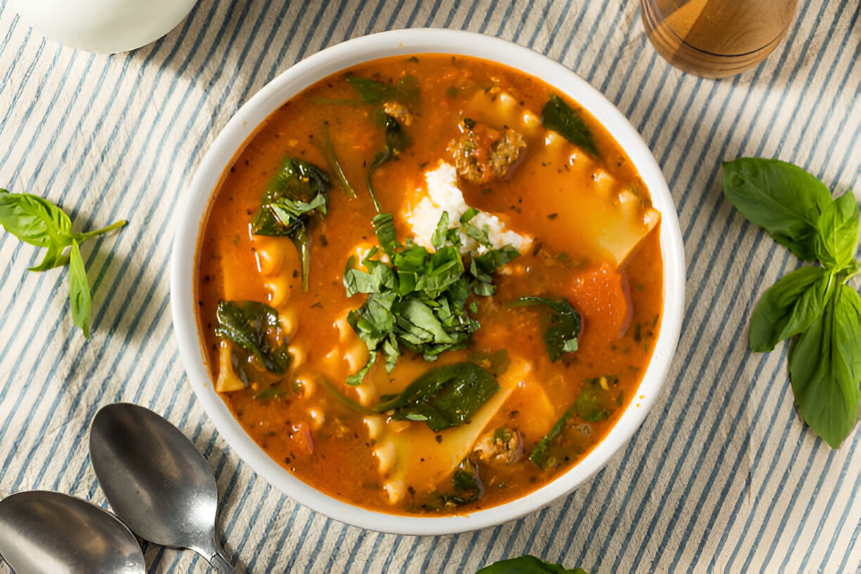 slow cooker lasagna soup