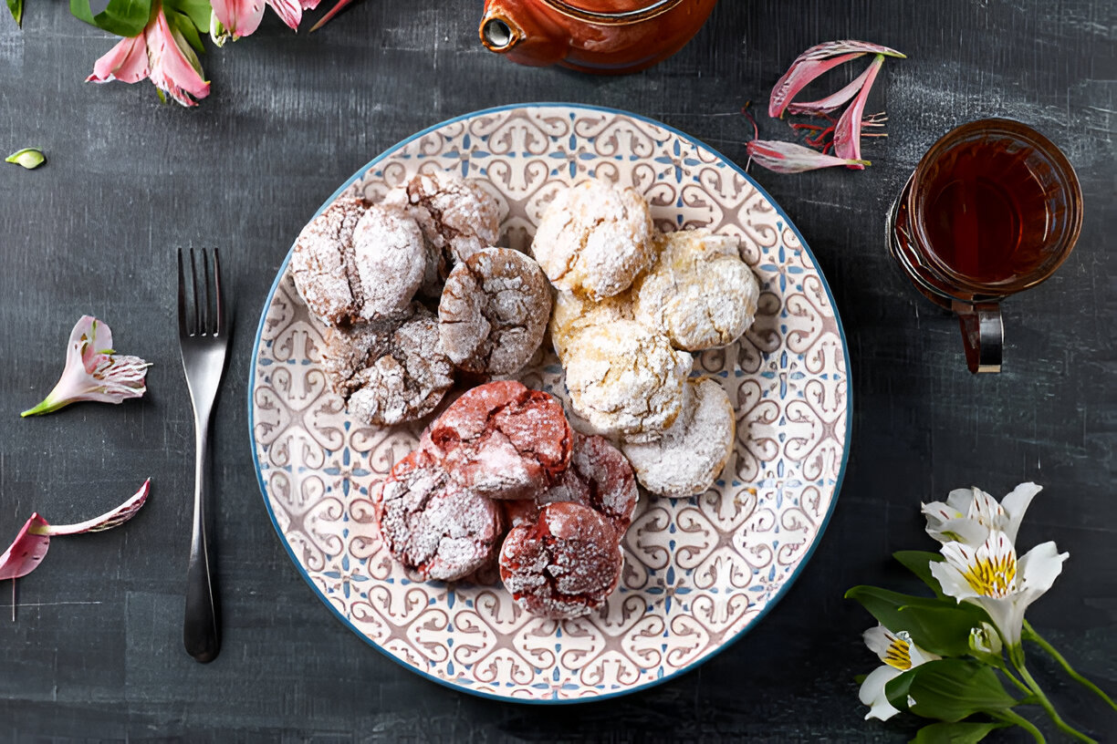 red velvet crinkle cookies