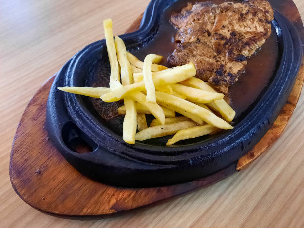 Air Fryer Garlic Butter Steak Bites and Potatoes