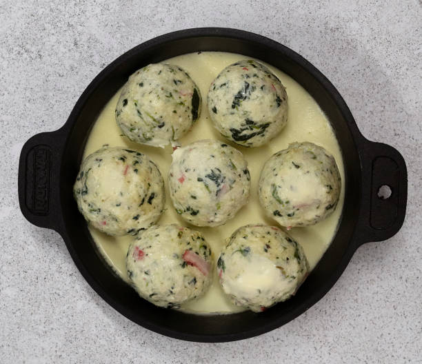 Chicken Ricotta Meatballs with Spinach Alfredo
