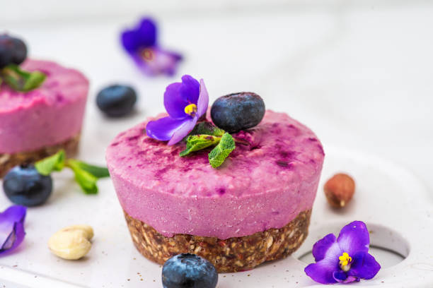 Mini Lavender Blackberry Cheesecakes