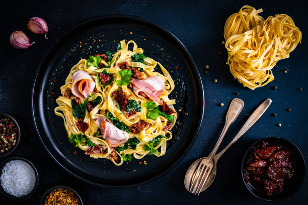 Spaghetti & Spinach with Sun-Dried Tomato Cream Sauce