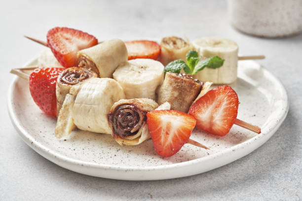 Strawberry Banana Pancake Skewers