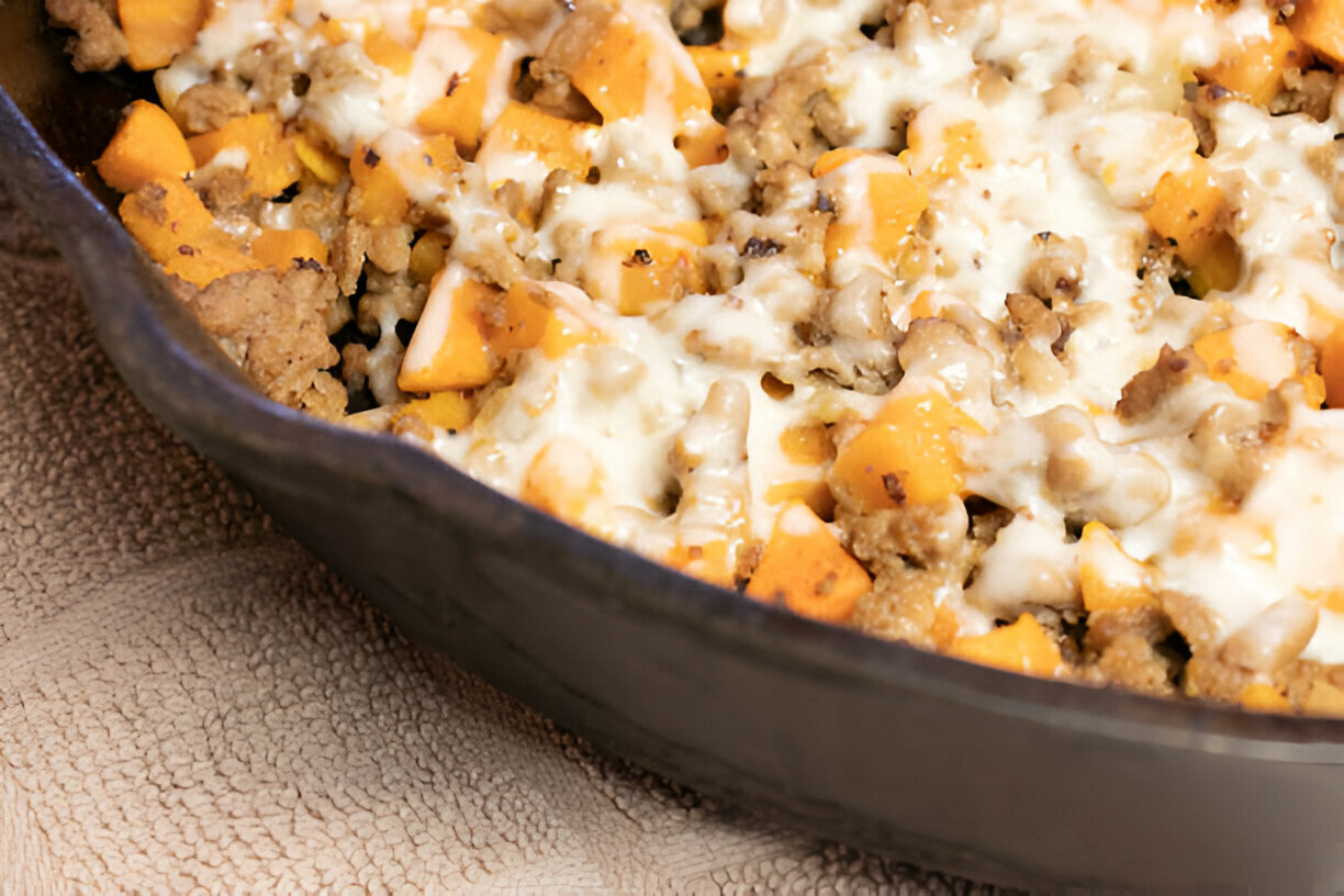 Butternut Squash & Black Bean Enchilada Skillet