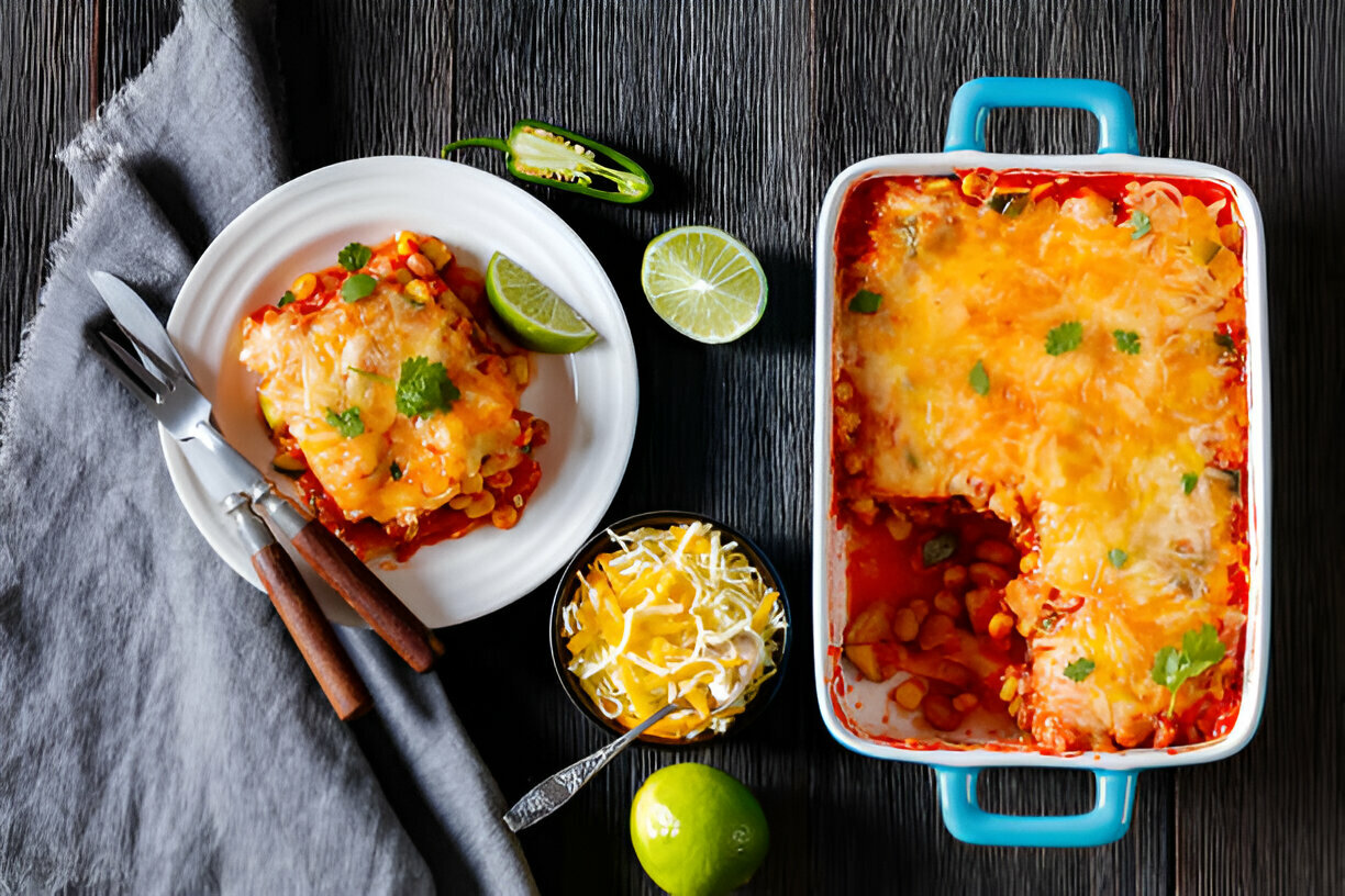 Butternut Squash & Black Bean Enchilada Skillet