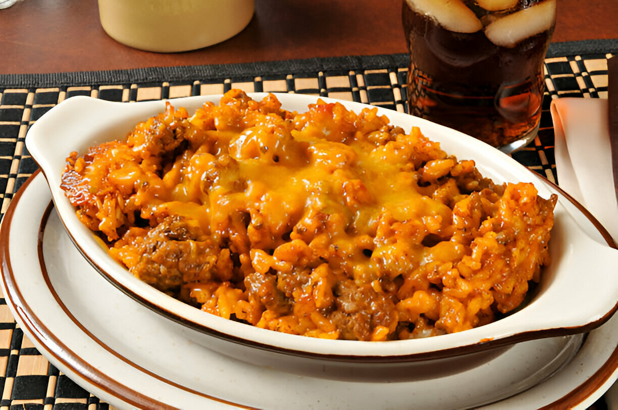 Cheesy Hamburger Rice Casserole Recipe