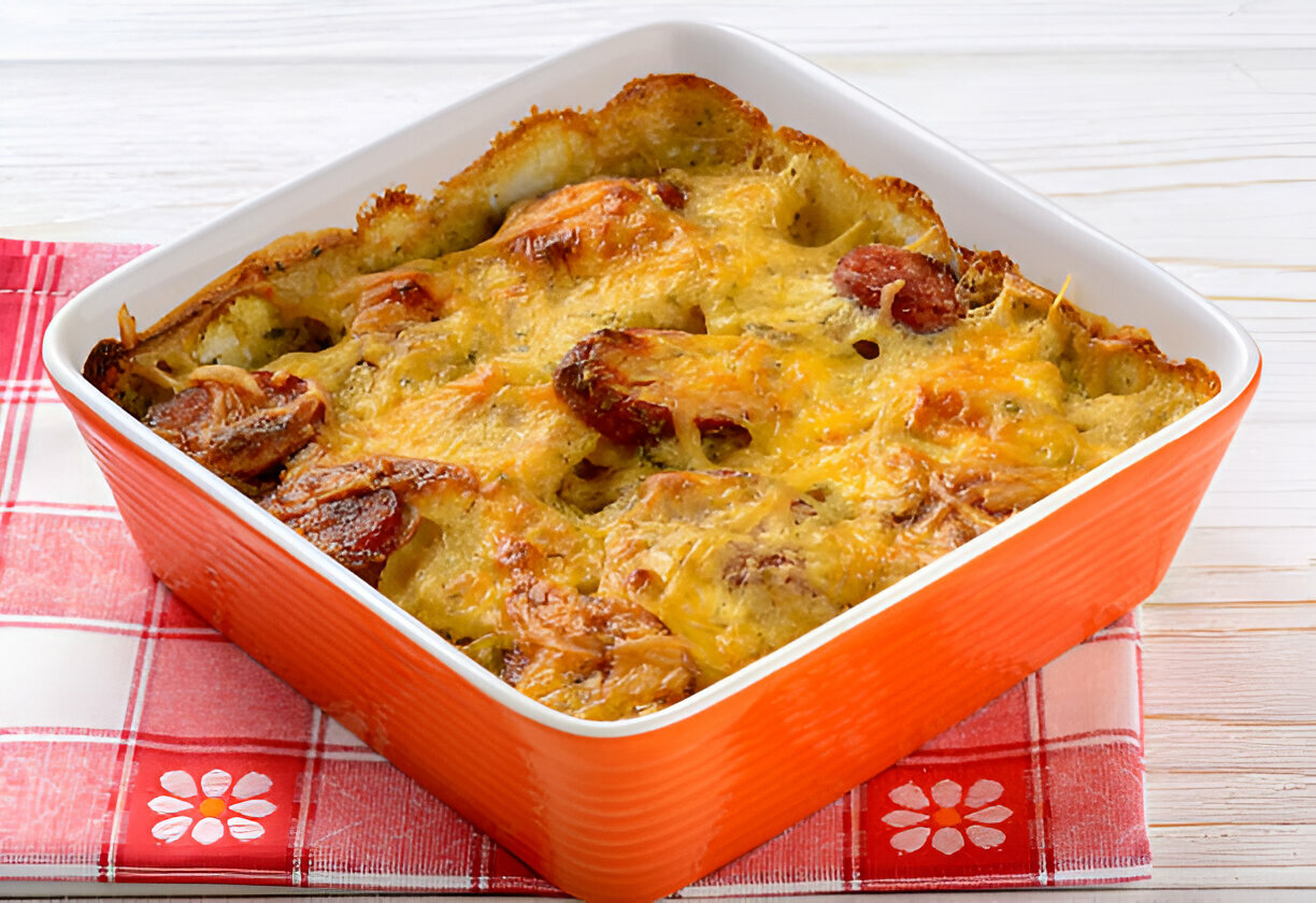 Cheesy Kielbasa Hashbrown Casserole (Dump Meal)