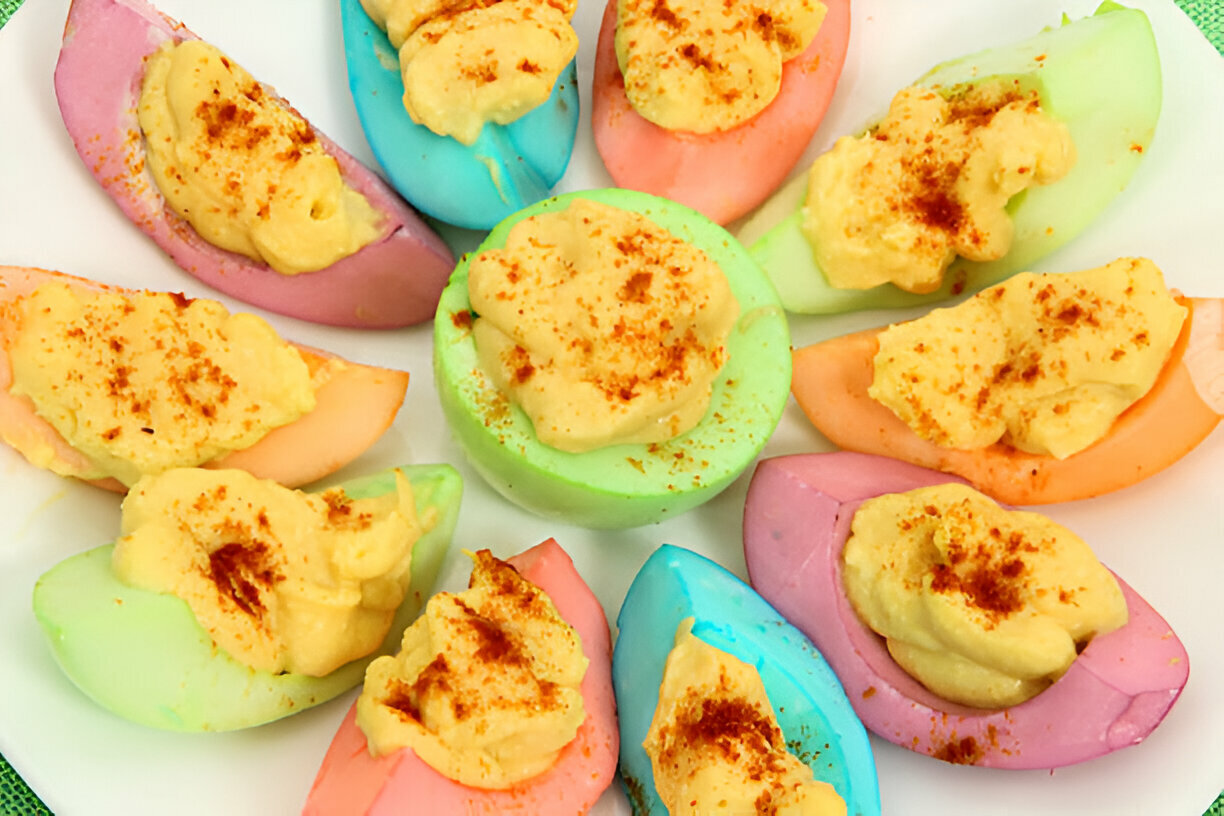 Colored Deviled Eggs for Easter