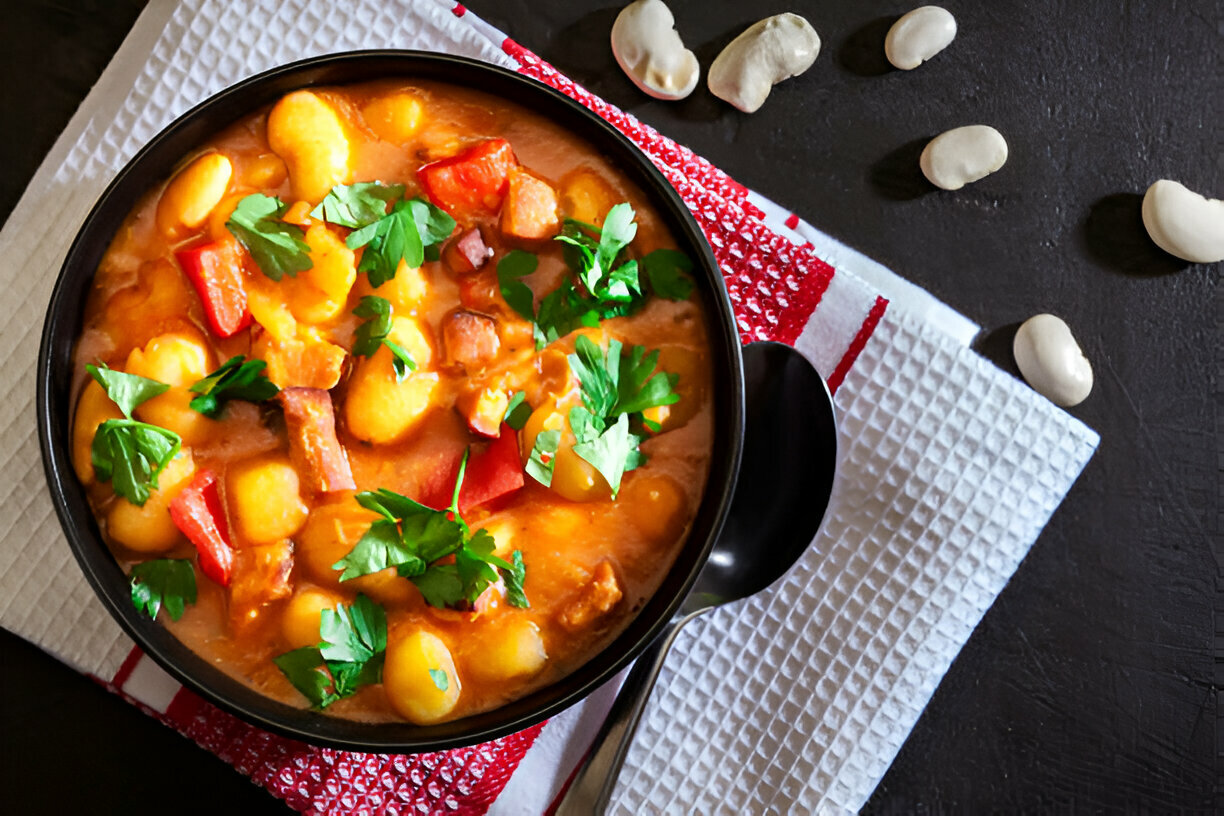 Creamy Vegan Tomato White Bean Stew