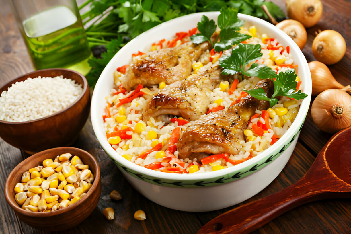 Flavor-packed Street Corn Chicken Rice Bowl