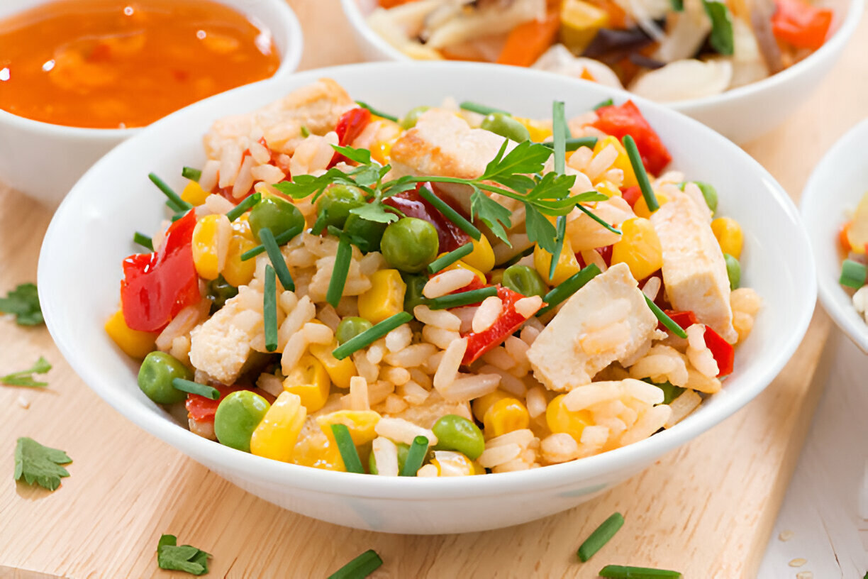 Flavor-packed Street Corn Chicken Rice Bowl