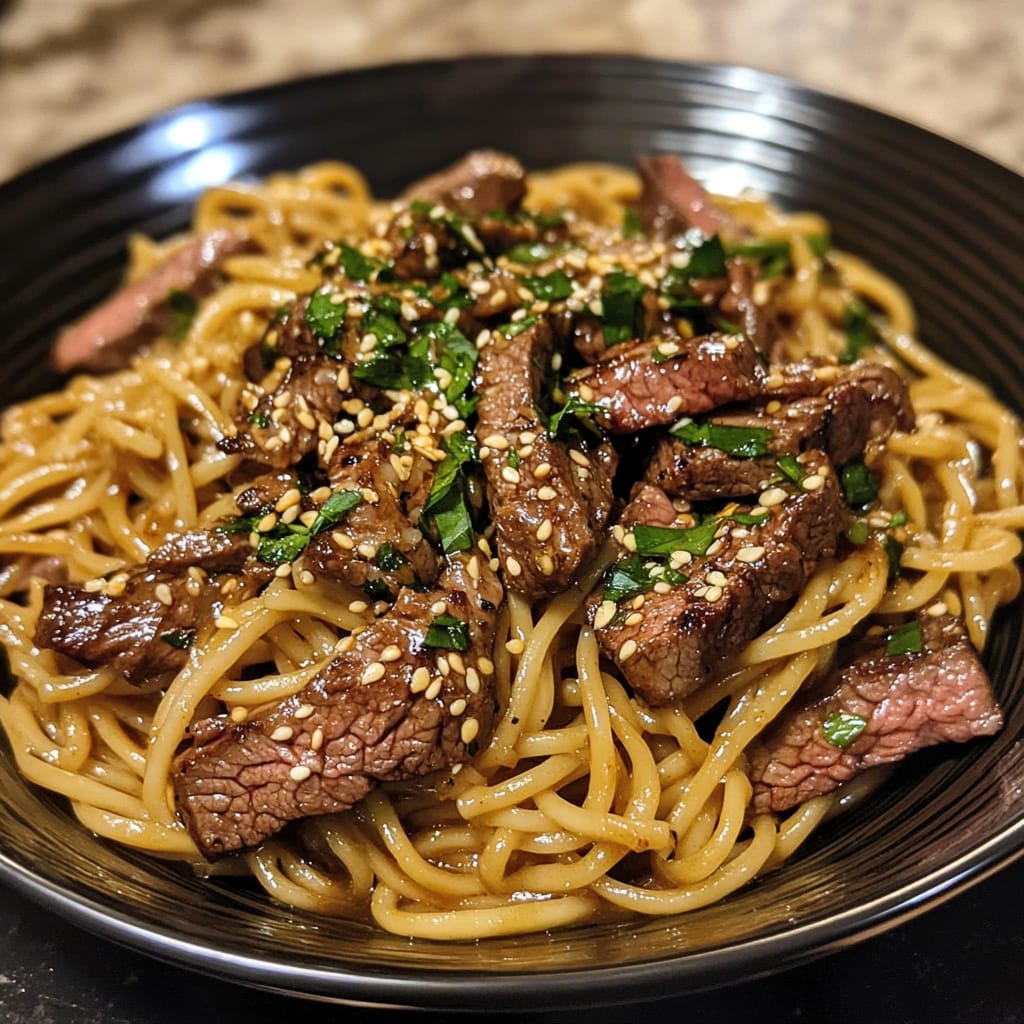 Garlic Butter Steak Lightning Noodles