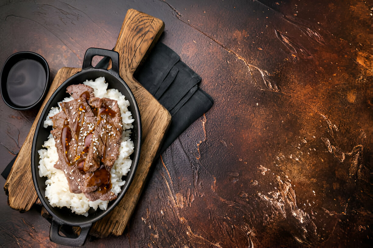 Honey Garlic Butter Steak and Rice Skillet