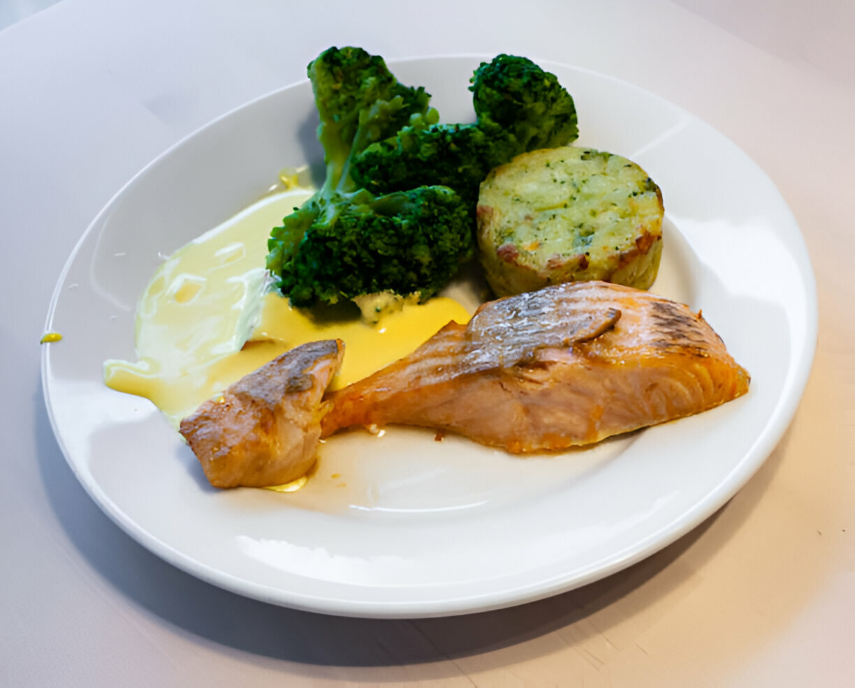 Lemon Butter Salmon with Crispy Potatoes and Roasted Broccoli