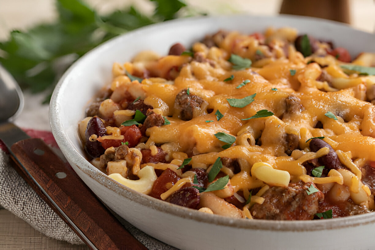 Loaded Cheeseburger Alfredo Pasta