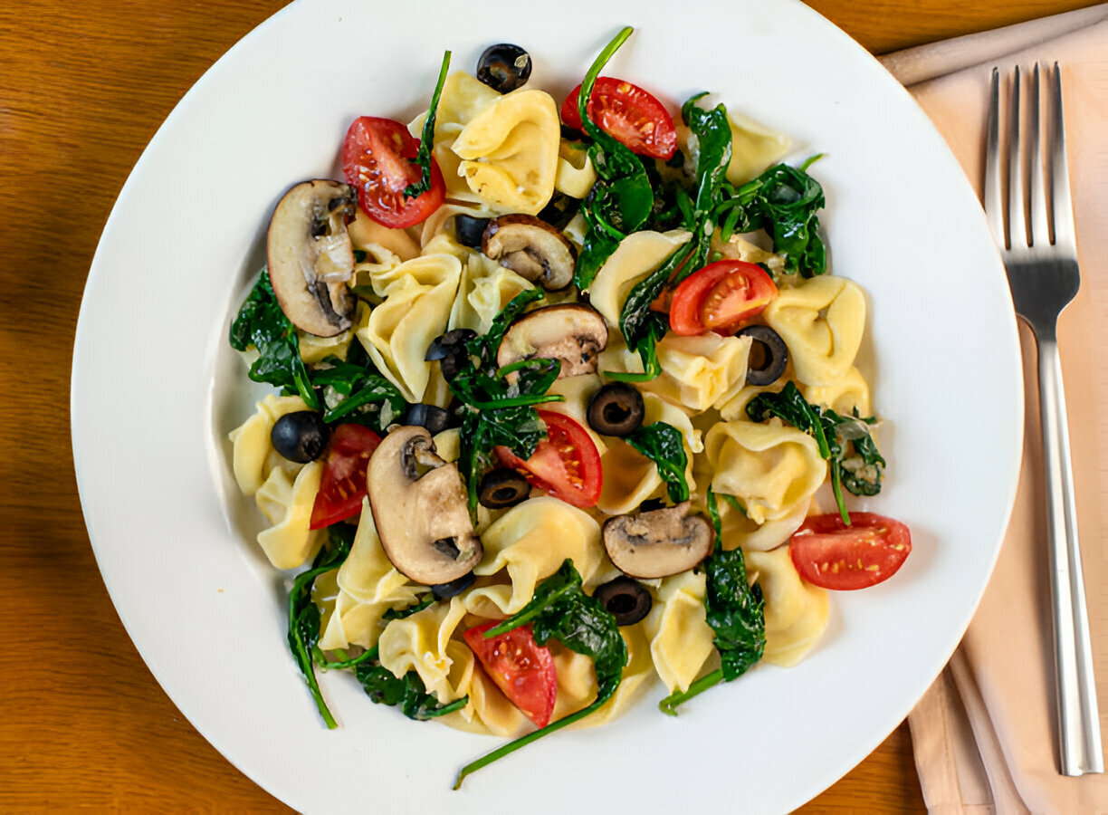 Mushroom Ravioli with Spinach