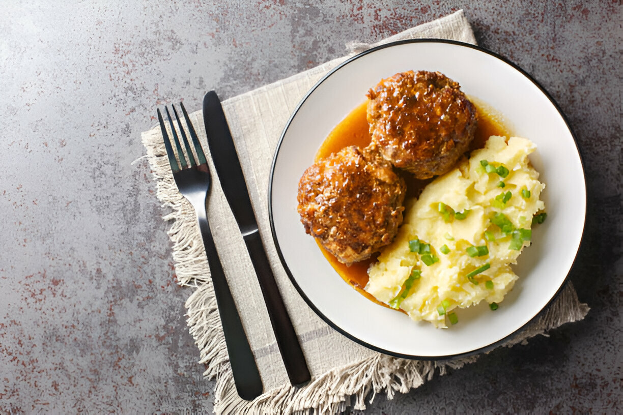 Salisbury Meatballs and Mashed Potatoes Recipe