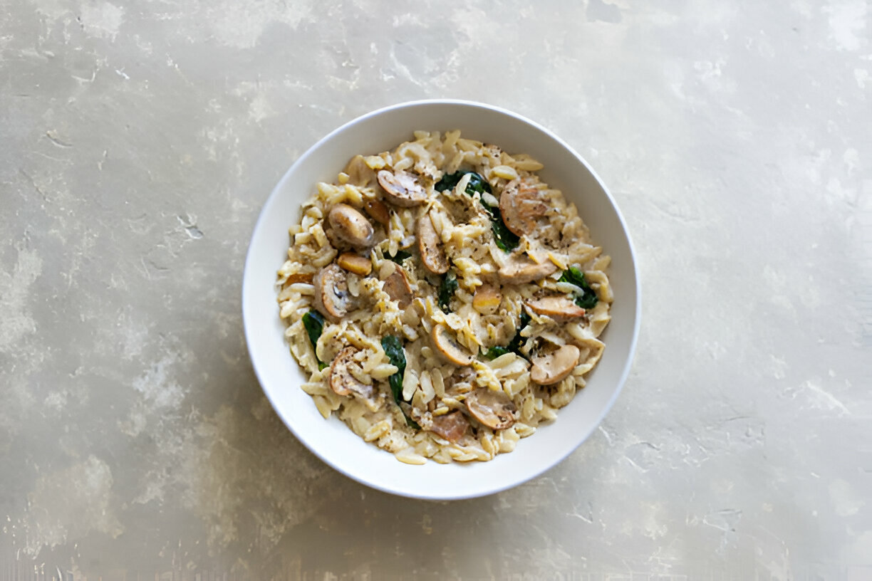 Spinach Mushroom Orzo